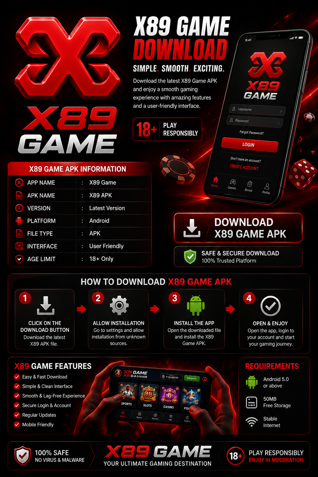 X89 Game Download APK latest version with mobile app interface and gaming features